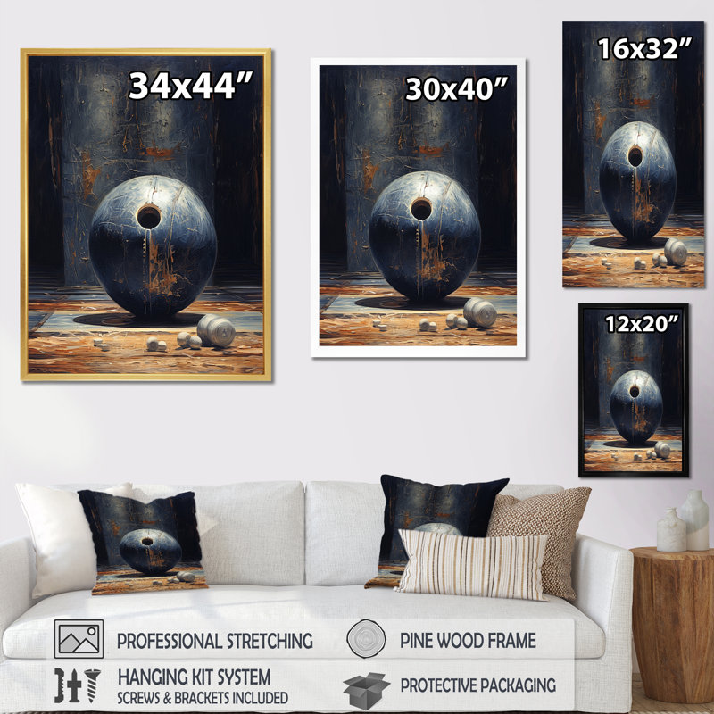 Marine Knockdown - art mural sur toile Bowling, H 32 po x l 24 po x P 1 po, Cadre simple noir