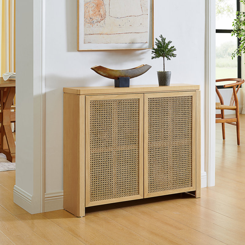 Pfarr 39.4" Modern Rattan Sideboard Buffet Cabinet, Natural