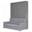 Grand lit escamotable mural avec coussin, grand