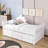 3 Drawers Twin Platform Bed with Twin Trundle-1046048336