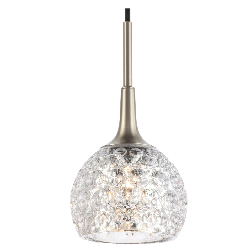 Luminaire sphère suspendu 1 lumières simple Jerrie, Mercure, Nickel, Halogène