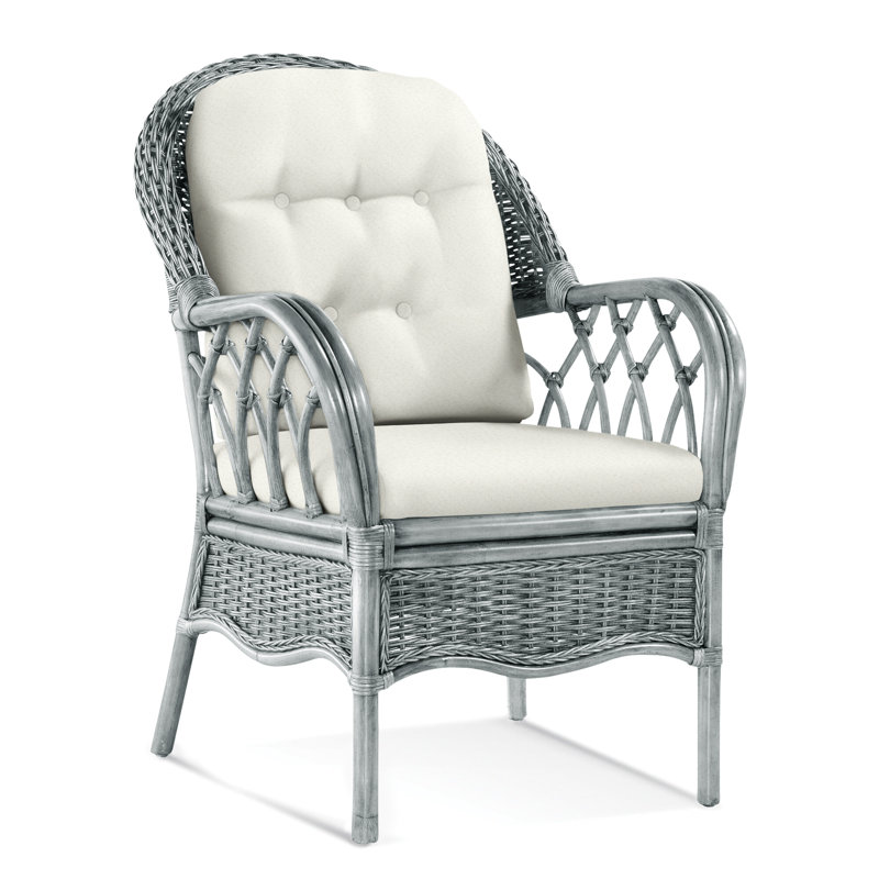 Chaise avec accoudoirs rembourrée Everglade, Nickel, Gris de base 0317-83
