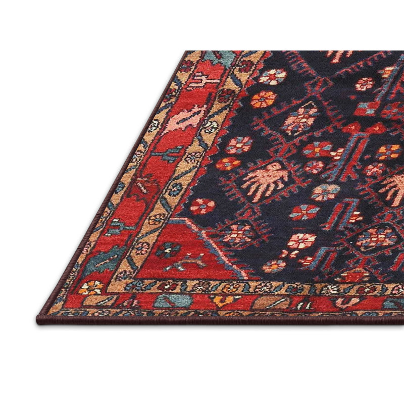 Tapis rouge/bleu traditionnel Bolindale, Rectangle 4 pi x 6 pi