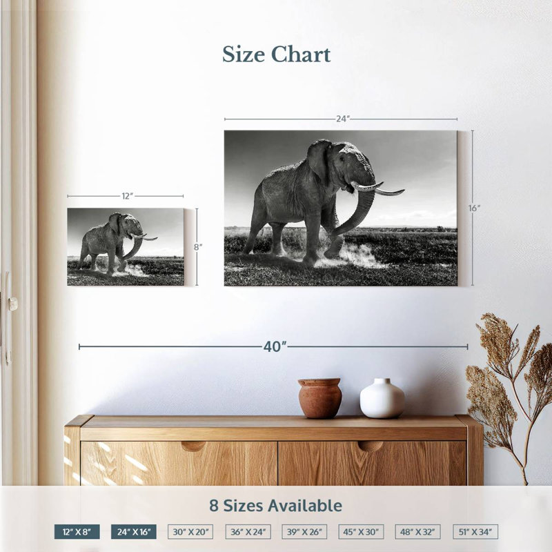 Éléphant de prairie Brampt, H 16 po x l 24 po