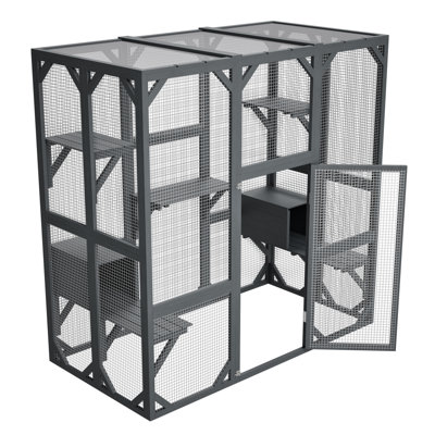 Cages et parcs spacieux pour chats, enclos moderne en bois et en métal de 180 cm pour la maison