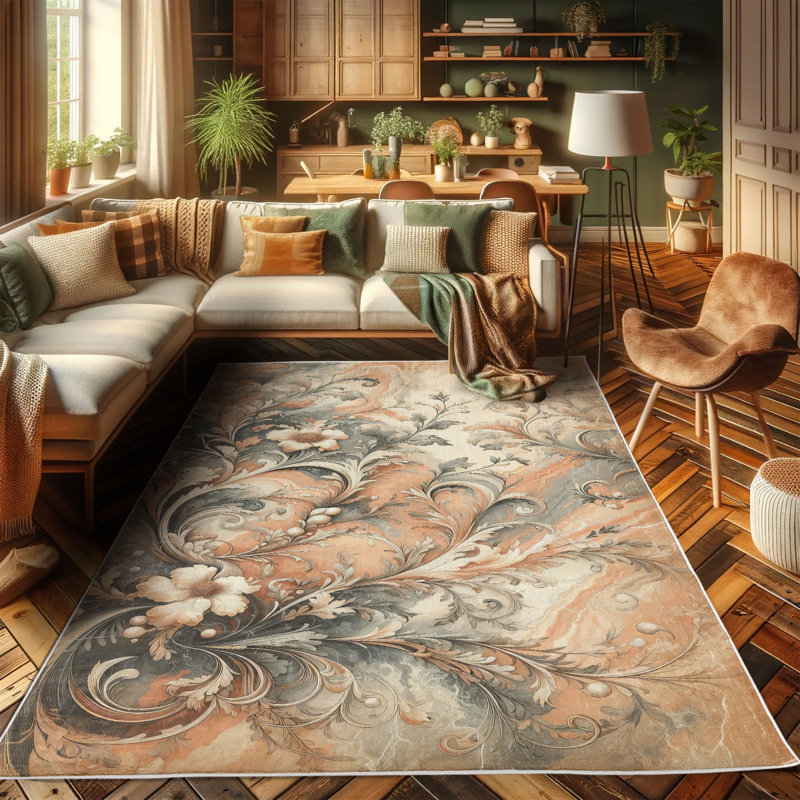 Machine Printed 114cm X 69cm Area Rug