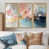 Toile avec cadre flottant or