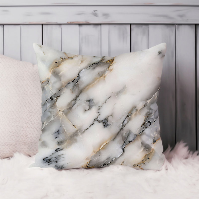 Abstract Geode Pattern Marble I Modern Throw Pillow Cover, 18x18