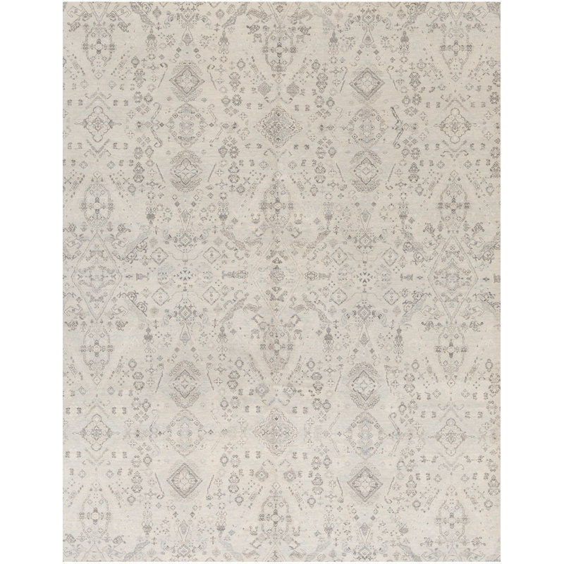 Tapis ivoire noué à la main de haute qualité