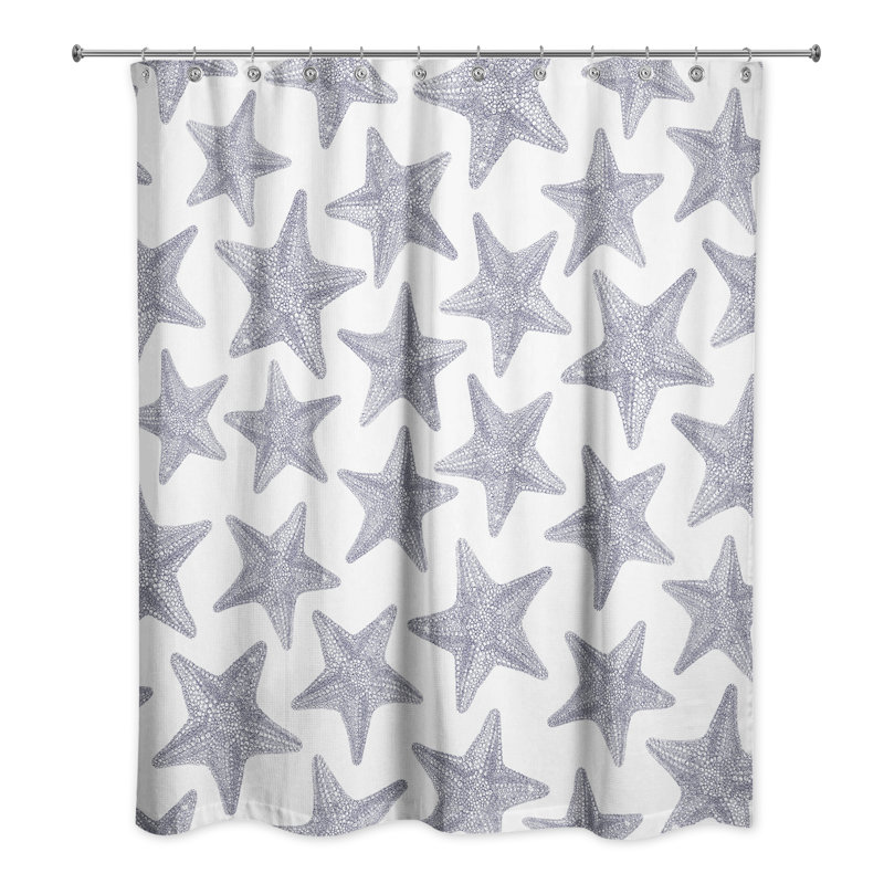 Rideau de douche simple Leeann, Marine clair