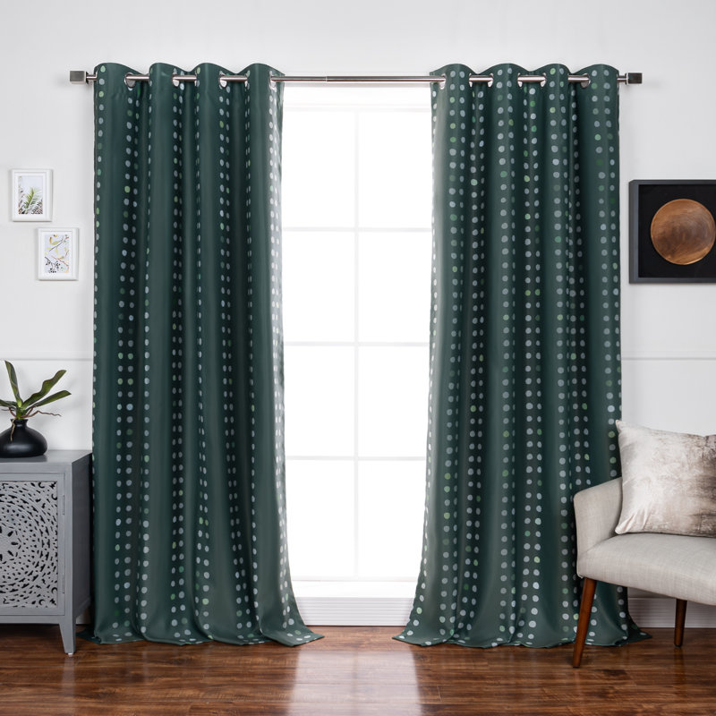 Brayshaun Room Darkening Curtain Panel Pair, Green