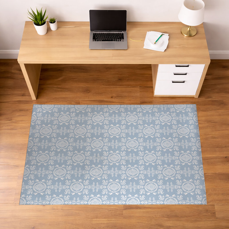 Tapis de bureau léger Jackie, L 84 po x P 60 po, Pervenche