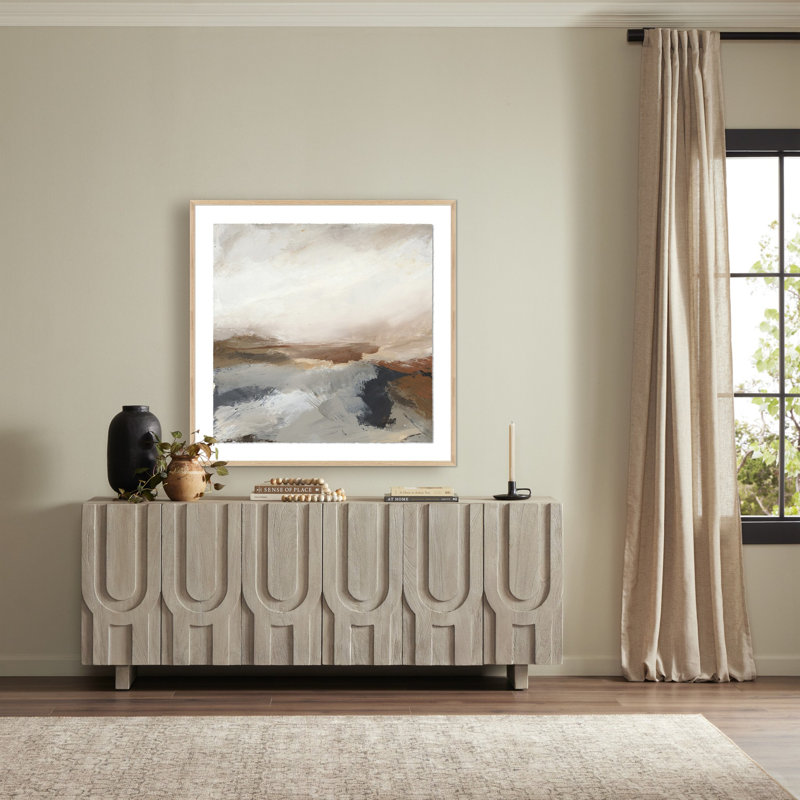 Desert No. 3 Painting by Melanie Biehle, White Oak Paper Single Picture Framed, 40" H x 40" W