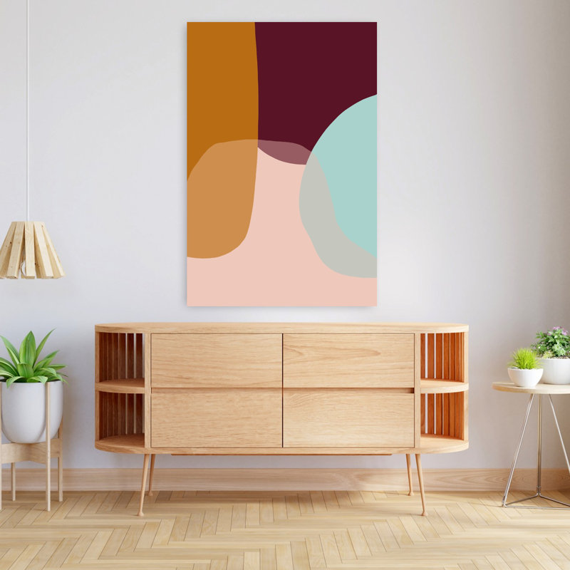 Art contemporain abstrait coloré, H 48 po x l 32 po