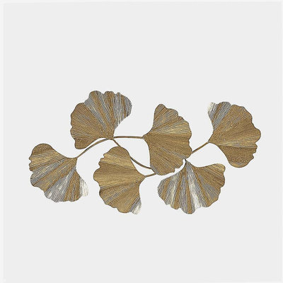 Gold Foil Metal Ginkgo Leaf Wall Decor