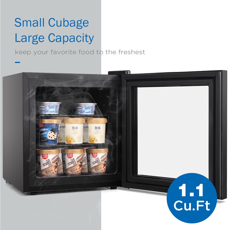 Northair 1.1 Cu ft Mini Freezer with 2 Removable Shelves 7 Temperature Settings Perfect LSD-40-E
