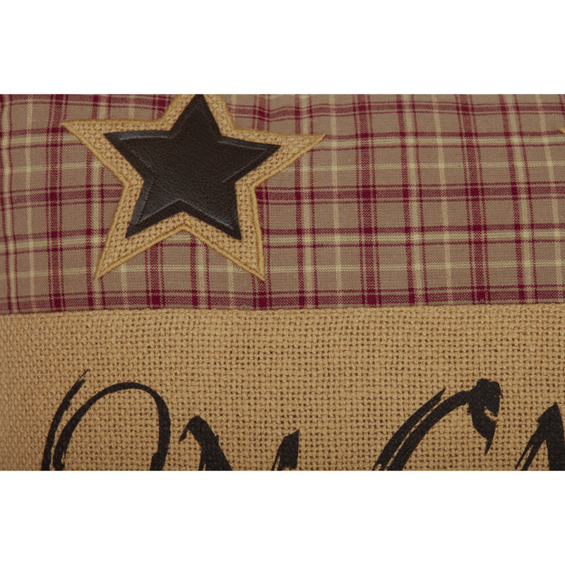 Dawson Star Appliqued Cotton Reversible Throw Pillow