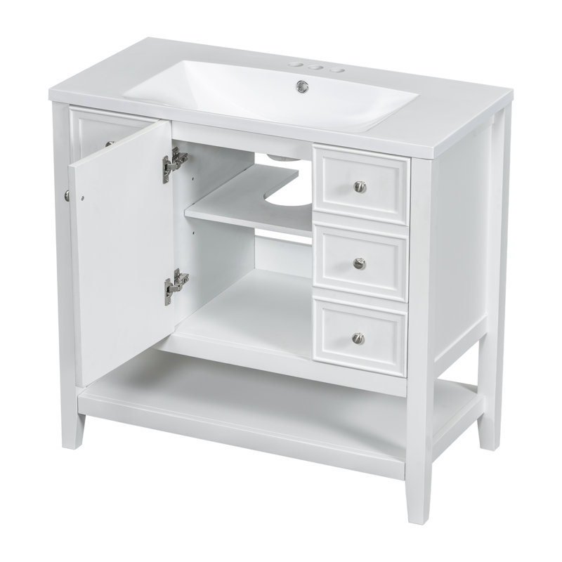Meuble-lavabo 36 po avec lavabo, Blanc