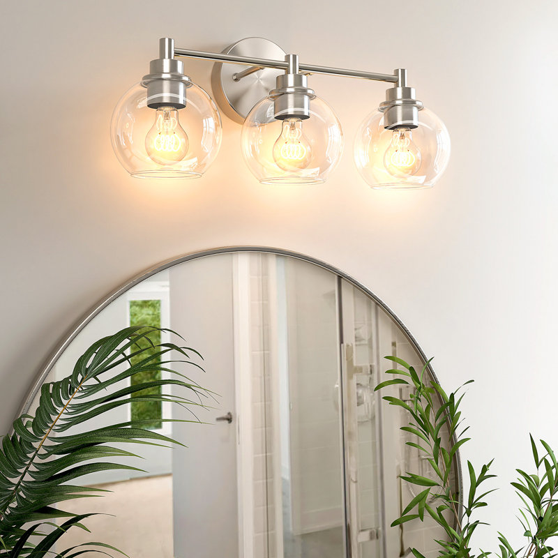 Shelburn Bathroom Vanity Light, 3, Brushed Nickel