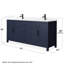 Beckett 72" Freestanding Double Bathroom Vanity with Quartz Top-1246015813-1246015802-1246015803