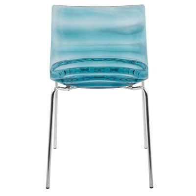 Teal Color Plastic Side Chair