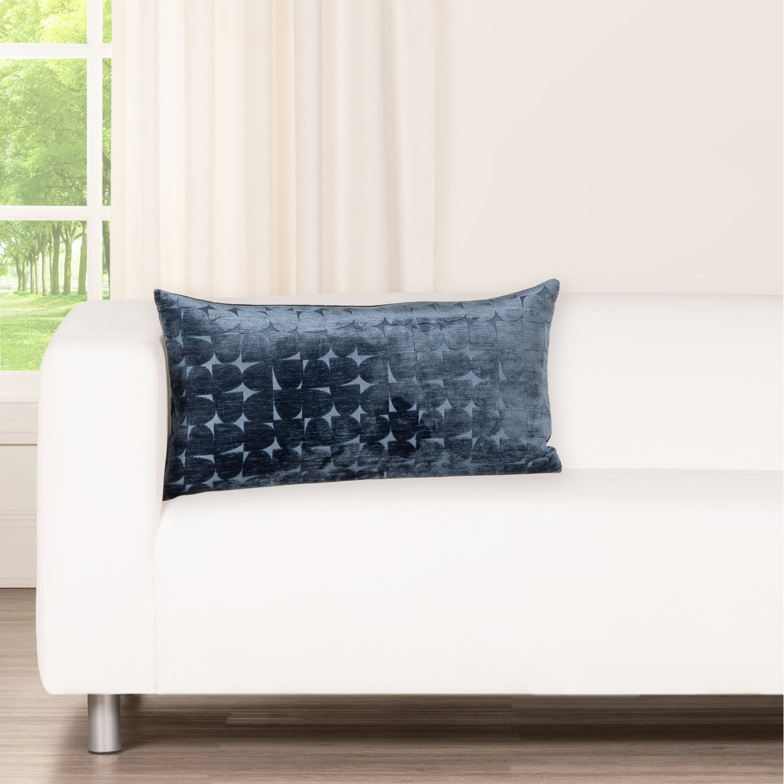 Gumdrop Throw Pillow, Blue, Rectangle 36"H x 14"W, Polyester