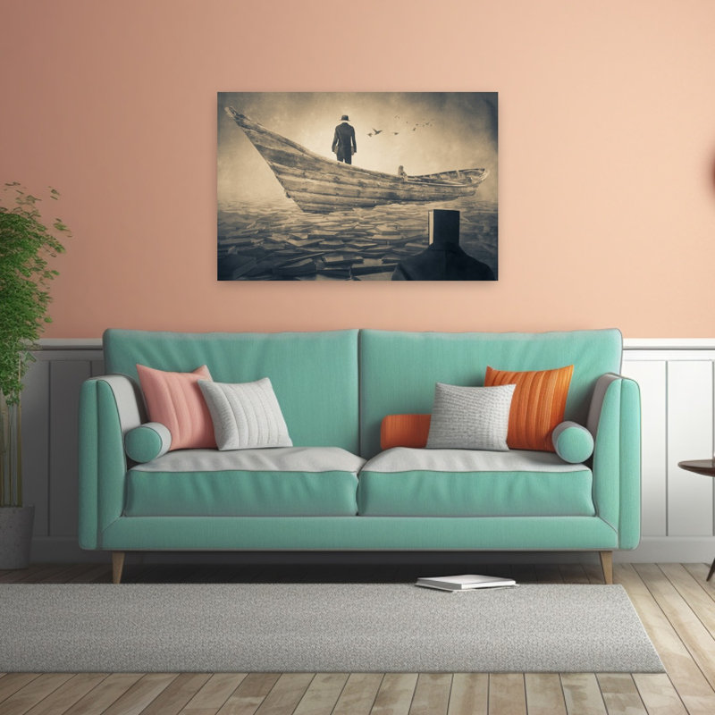 Reproduction d'art mural surréel surréel, H 32 po x l 48 po