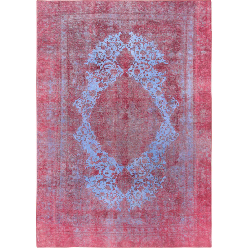 Tapis bleu / rouge clair