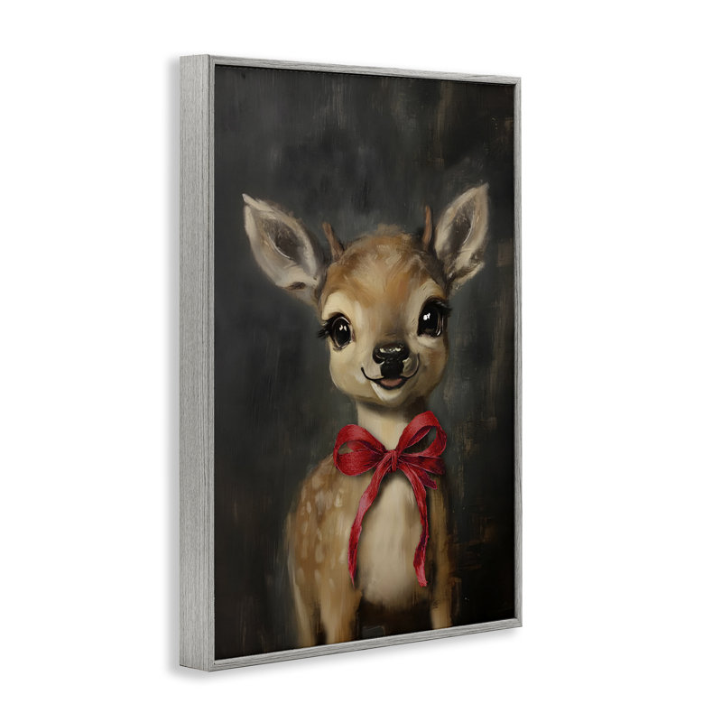 Giclée tachetée fauve avec nœud rouge, design par lettré et doublé, Estampe numérique Farmhouse, H 24 po x l 16 po