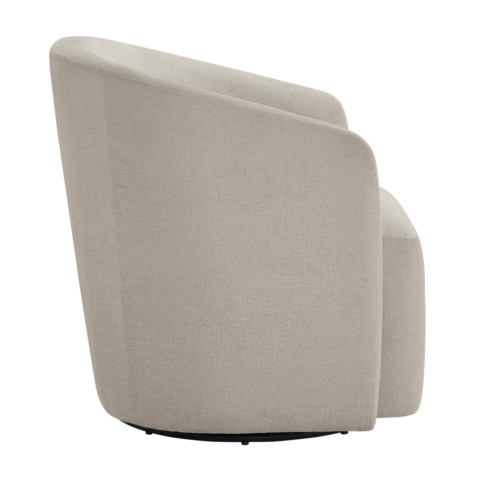 Arlo Swivel Barrel Chair, Beige Polyester Blend