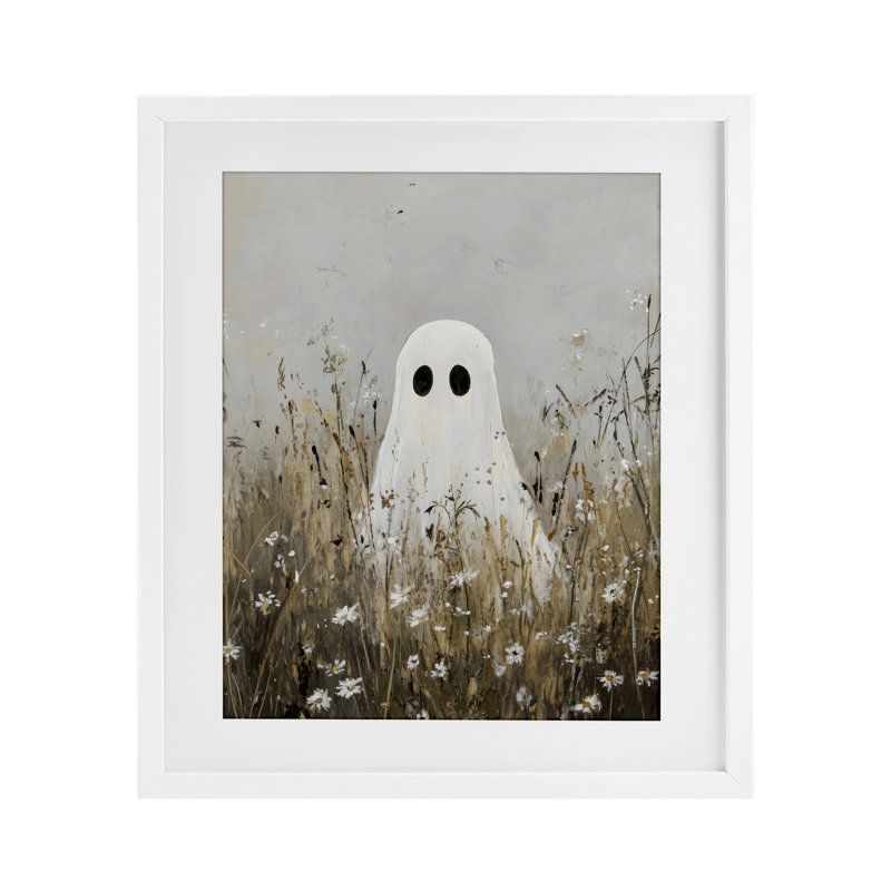 «Ghost In Field of Wildflowers», reproduction sous verre encadrée, design by Creative Studio, H 16 po x l 13 po