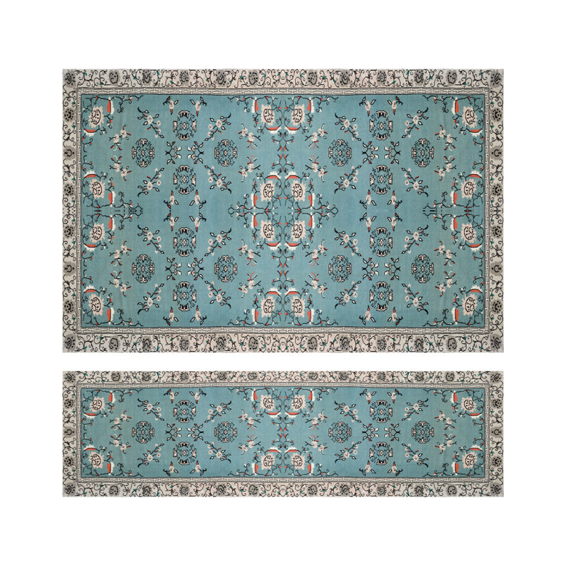Floral Elegance in Soft Pile Printed Rug Featuring a Stunning Tapestry of Blossoms Against a Contrasting Background
