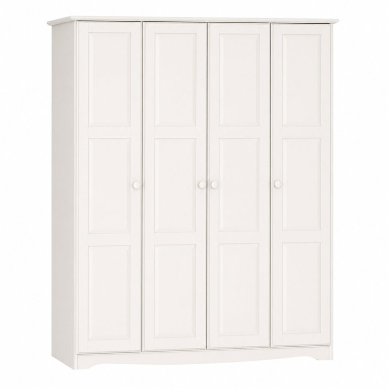 Armoire-penderie 100% bois Arieyana, Blanc