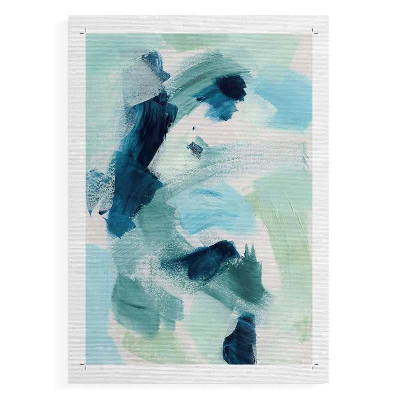 Composition bleu sarcelle I - Impression sur toile seulement - NON-CADRE, H 36 po x l 24 po