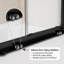 Porte de douche coulissante simple en acier inoxydable noir mat de 152 cm x 157 cm avec verre trempé transparent