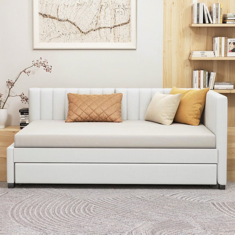 Upholstered Daybed, Beige, Twin