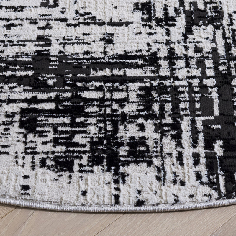 Mila 294 Performance Abstract Rug, Round 6'7"