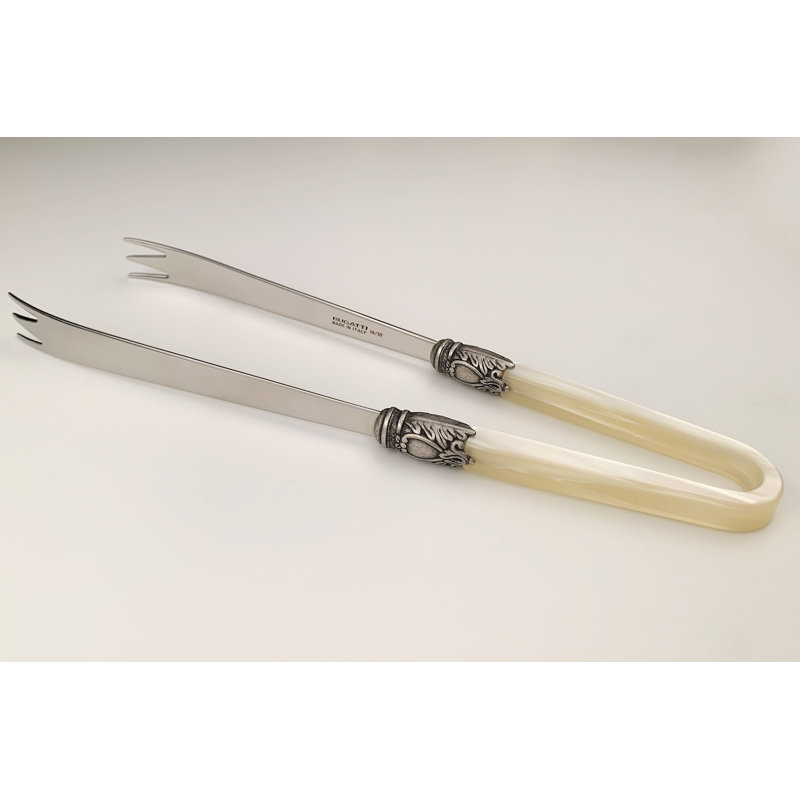 Oxford Stainless Steel Salad Servers, Ivory