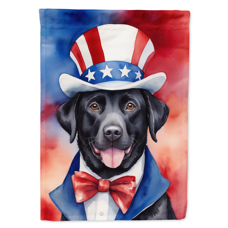 Drapeau patriotique du jardin américain, Labrador Retriever noir