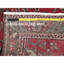 Tapis rouge 2 pi 7 po x 12 pi 5 po rouge Tabriz persan rétro avec motif intégral, usé et patiné, 100% laine, noué à la main, velours zéro, côtés et extrémités professionnellement sécurisés, tapis de couloir