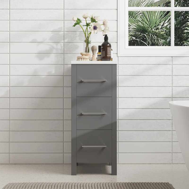  12" Bathroom Vanity, Grey