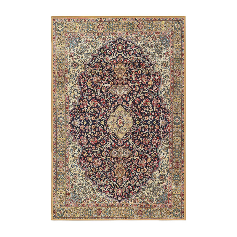 Tapis beige/noir traditionnel, Rectangle 5 pi x 7 pi