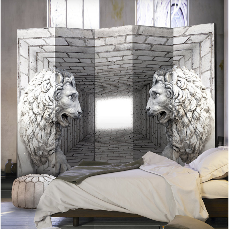 Solid Wood Folding Room Divider, 5