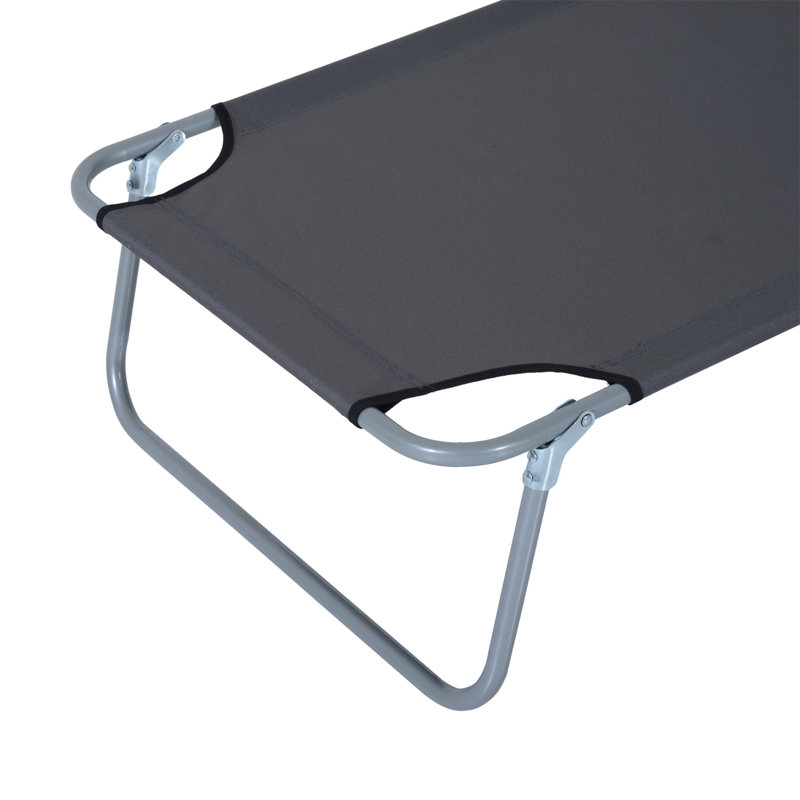 Beach Lounge With Strong Frame And Sun - Gray Stable Construction Adjustable Awning