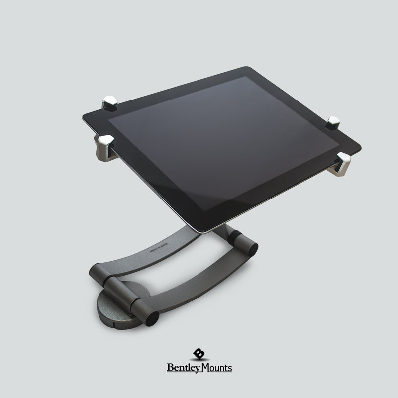 Silver Aluminum and Plastic Universal Tablet Wall Mount with 360° Rotation