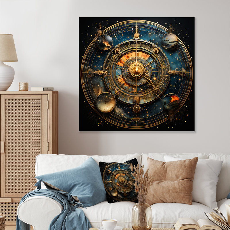 Voyage astrologique II - astrologie, art mural en métal, H 36 po x l 36 po