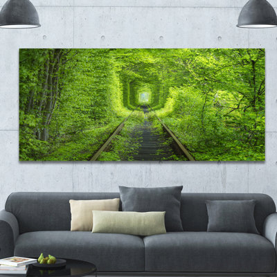« forest around rail way tunnel », reproduction de photo sur toile tendue