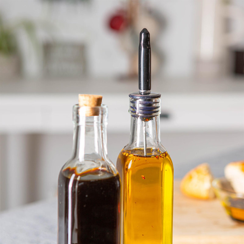 Argon Glass Single Oil / Vinegar Cruet, 27 cm H x 4.5 cm W x 4.5 cm D