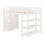 Lit mezzanine avec tablettes, escalier de rangement, petite armoire et lumière DEL-106765766