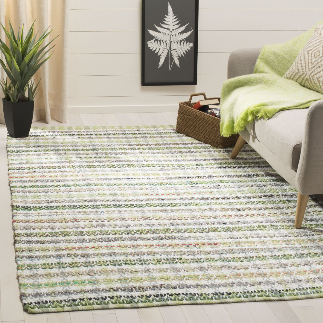 Ingleside Hand Woven Cotton Striped Rug Wrought Studio™ Rug 